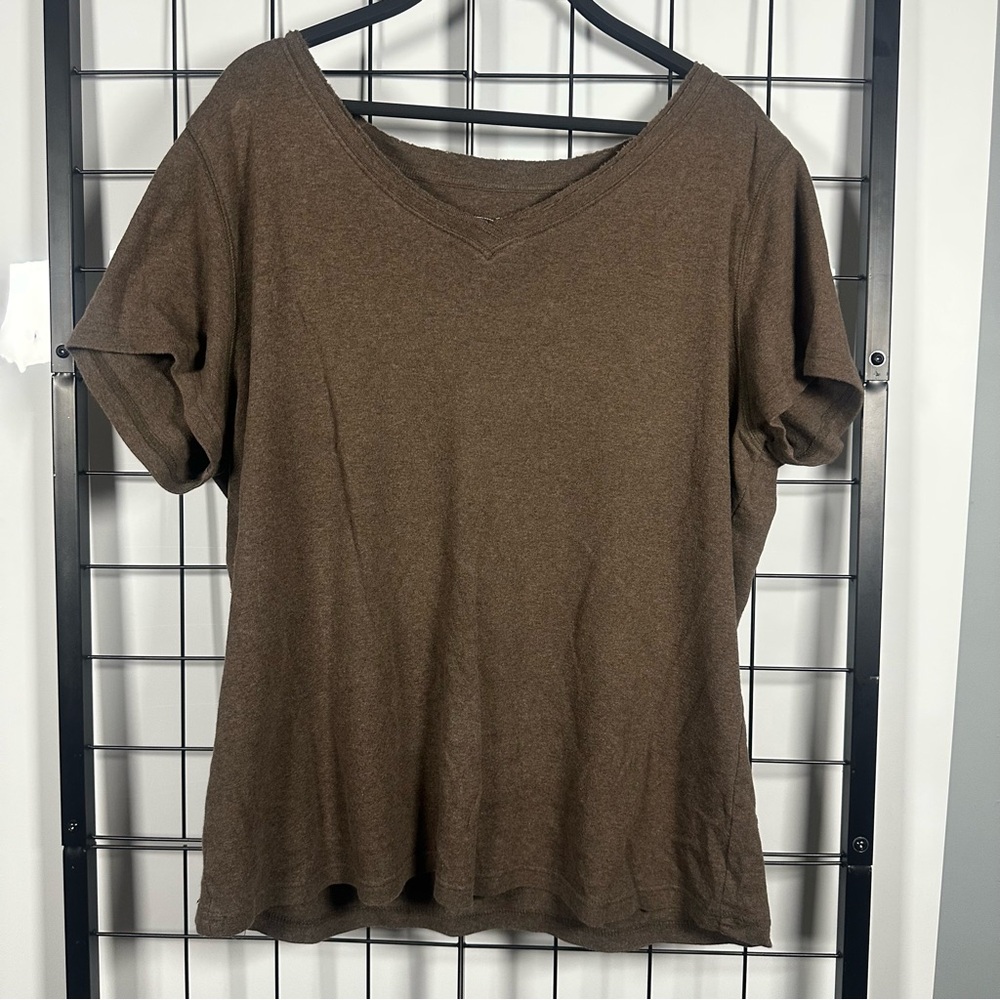 Venezia Brown Round Neck Short Sleeve T-Shirt Women's 14/16